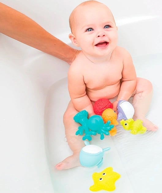 Сенсорный набор игрушек для ванны Infantino В мире морском, 8 шт (305031) - фото 3