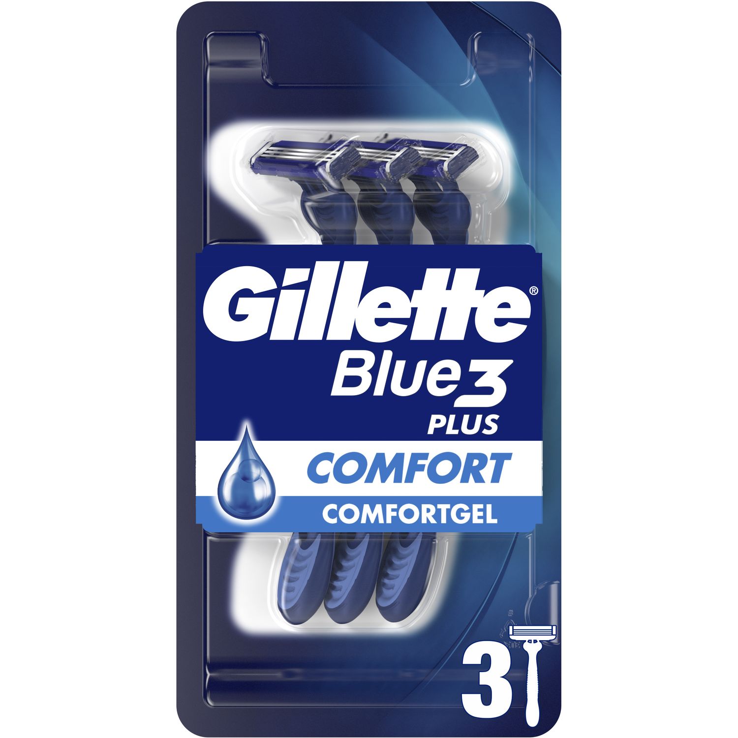 Бритвы одноразовые Gillette Blue 3 Comfort, 3 шт - фото 1