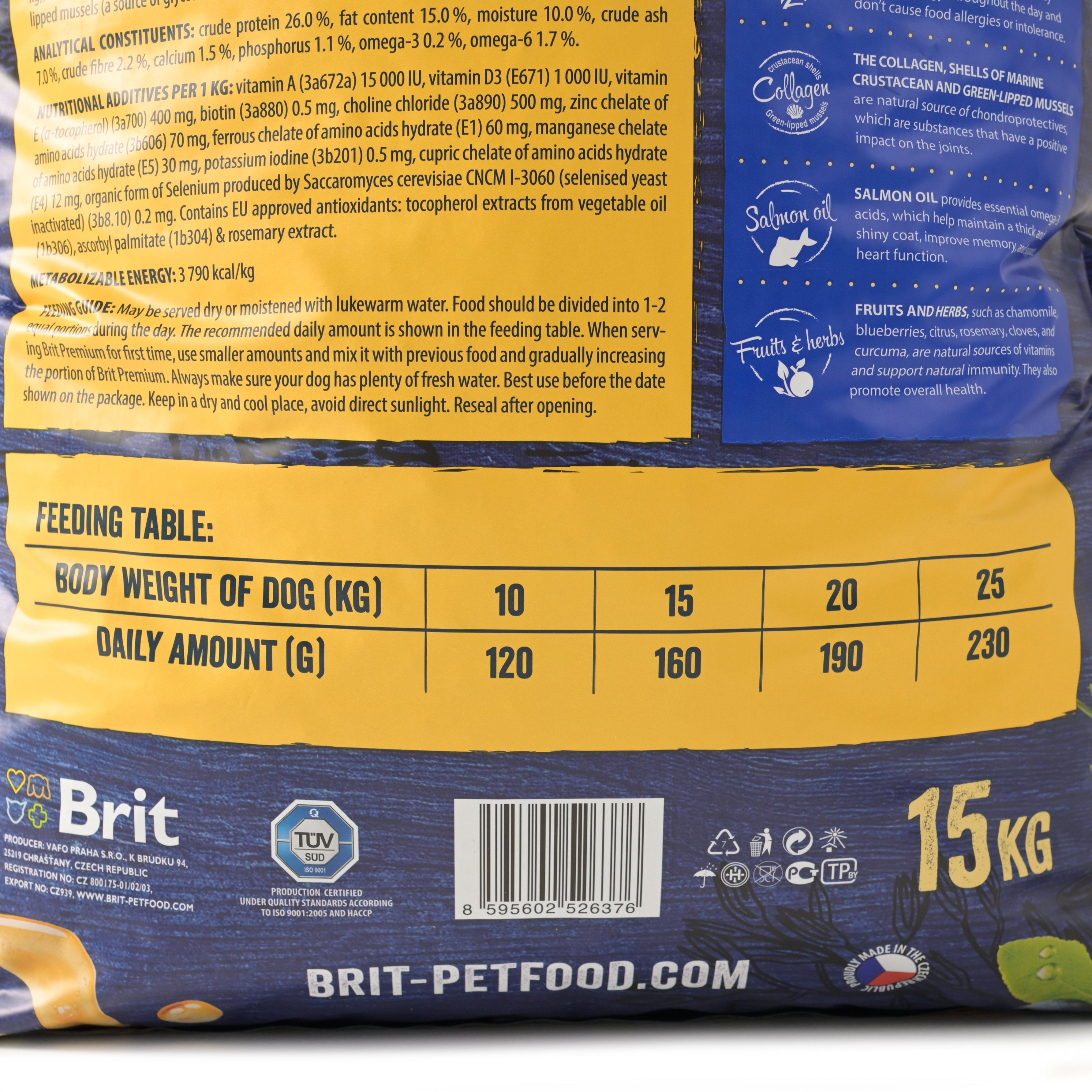 Сухий корм для собак середніх порід Brit Premium Dog Adult М, з куркою, 15 кг - фото 5