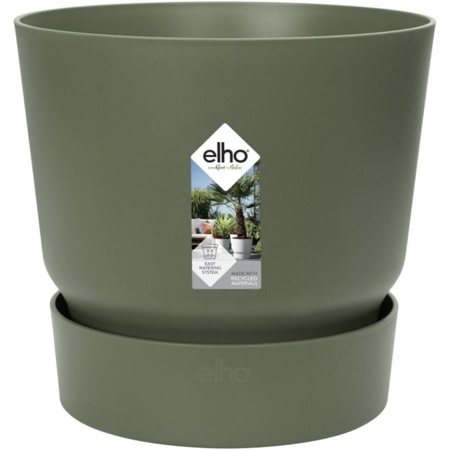 Вазон Elho Greenville Round, 25 см, зеленый (332433) - фото 1
