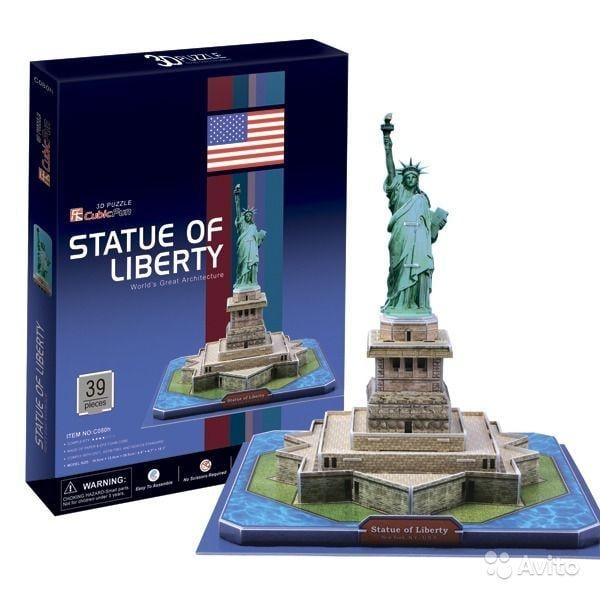 3D Пазл CubicFun Статуя Свободы, 39 элементов (C080h) - фото 4