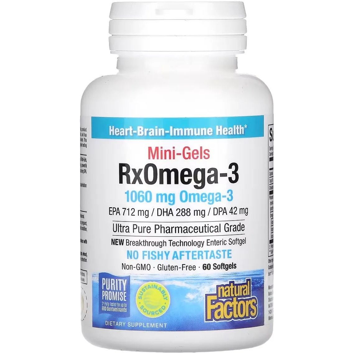 Омега-3 Natural Factors RxOmega-3 Mini-Gels 1060 мг 60 мини капсул - фото 1