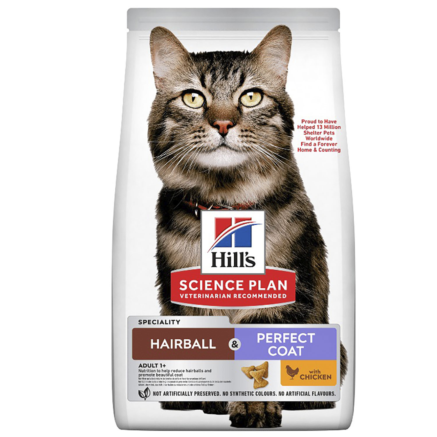 Сухий корм для котів Hill's Science Plan Hairball & Perfect Coat з куркою для виведення грудочок шерсті та покращення стану шерсті 1.5 кг - фото 1