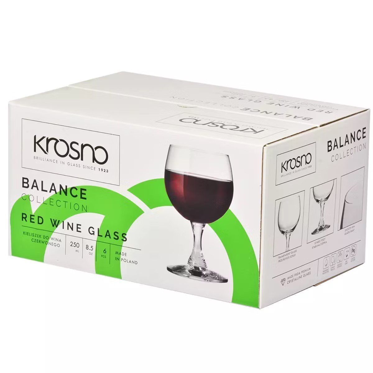 Набор бокалов для красного вина Krosno Balance, стекло, 250 мл, 6 шт. (788975) - фото 2