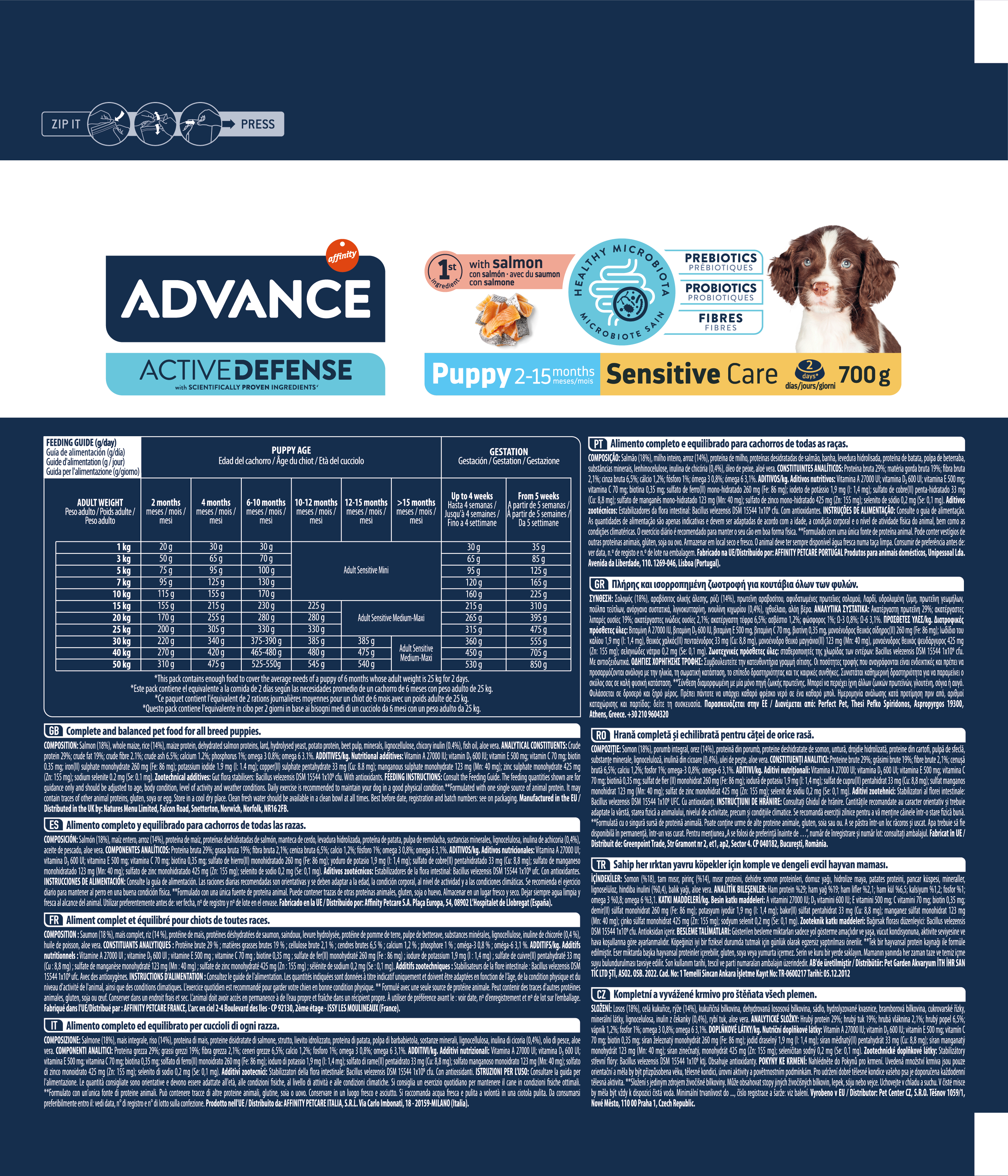 Сухий корм для цуценят з чутливим травленням Advance Active Defense Puppy Sensitive Care з лососем і рисом 700 г - фото 2