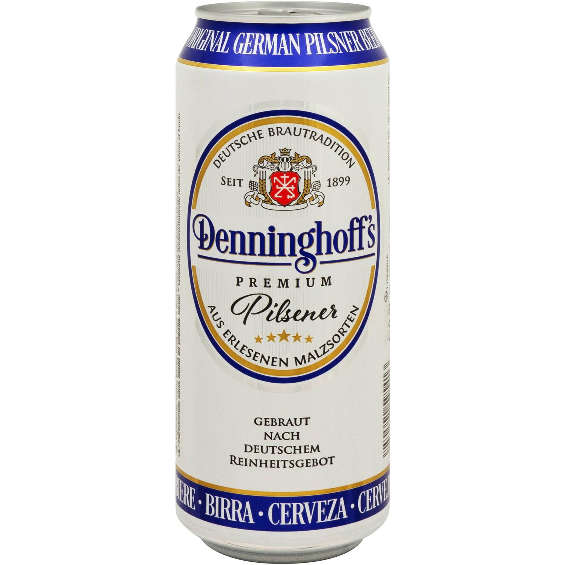 Пиво Denninghoff's Pilsner светлое фильтрованное 4.9% 0.5 л ж/б - фото 1