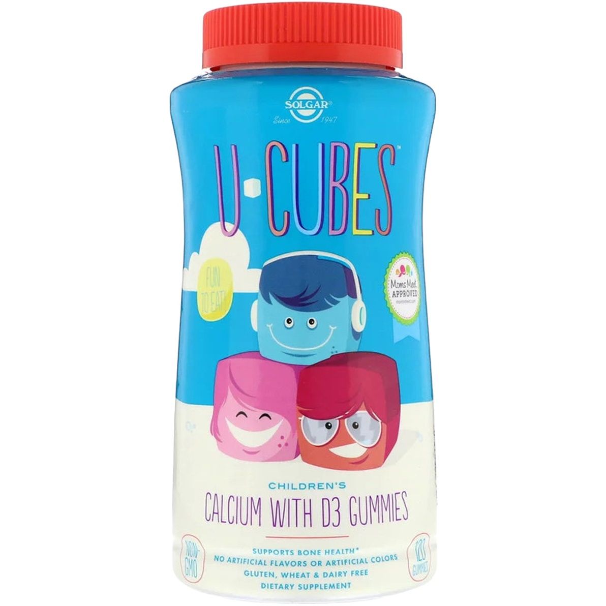 Кальций из D3 для детей Solgar U-Cubes Children's Calcium With D3, 120 жевательных конфет - фото 1