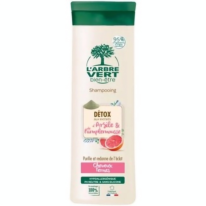 Детокс-шампунь для тьмяного волосся L'Arbre Vert з глиною та грейпфрутом, 250 мл - фото 1