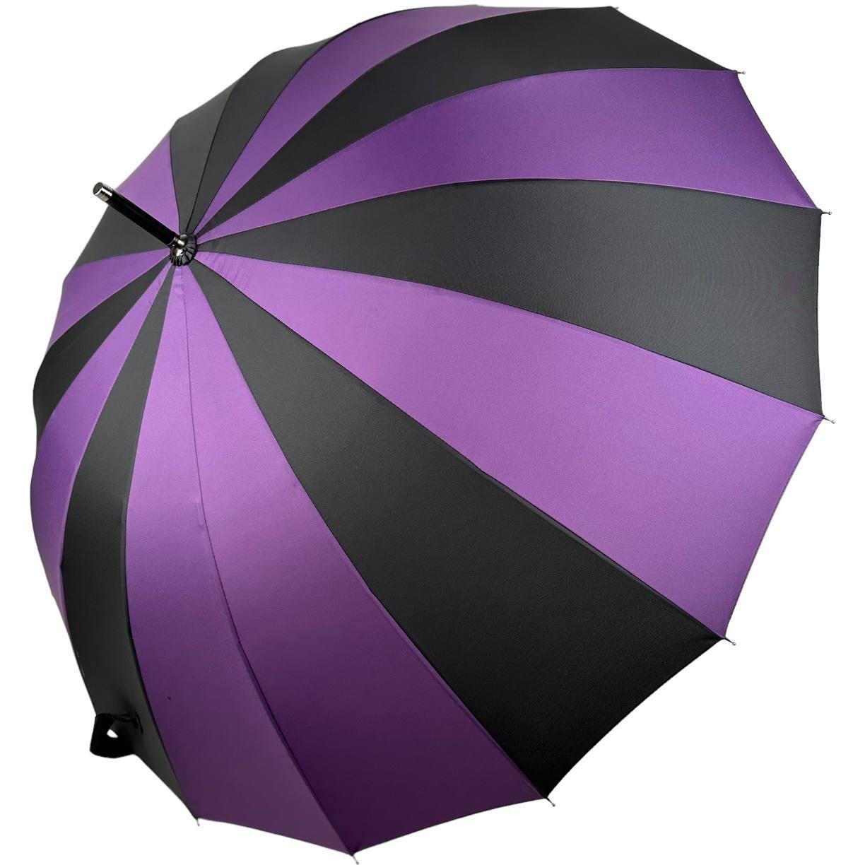 Жіноча парасолька-палиця напівавтомат Toprain 98 см фіолетова - фото 1