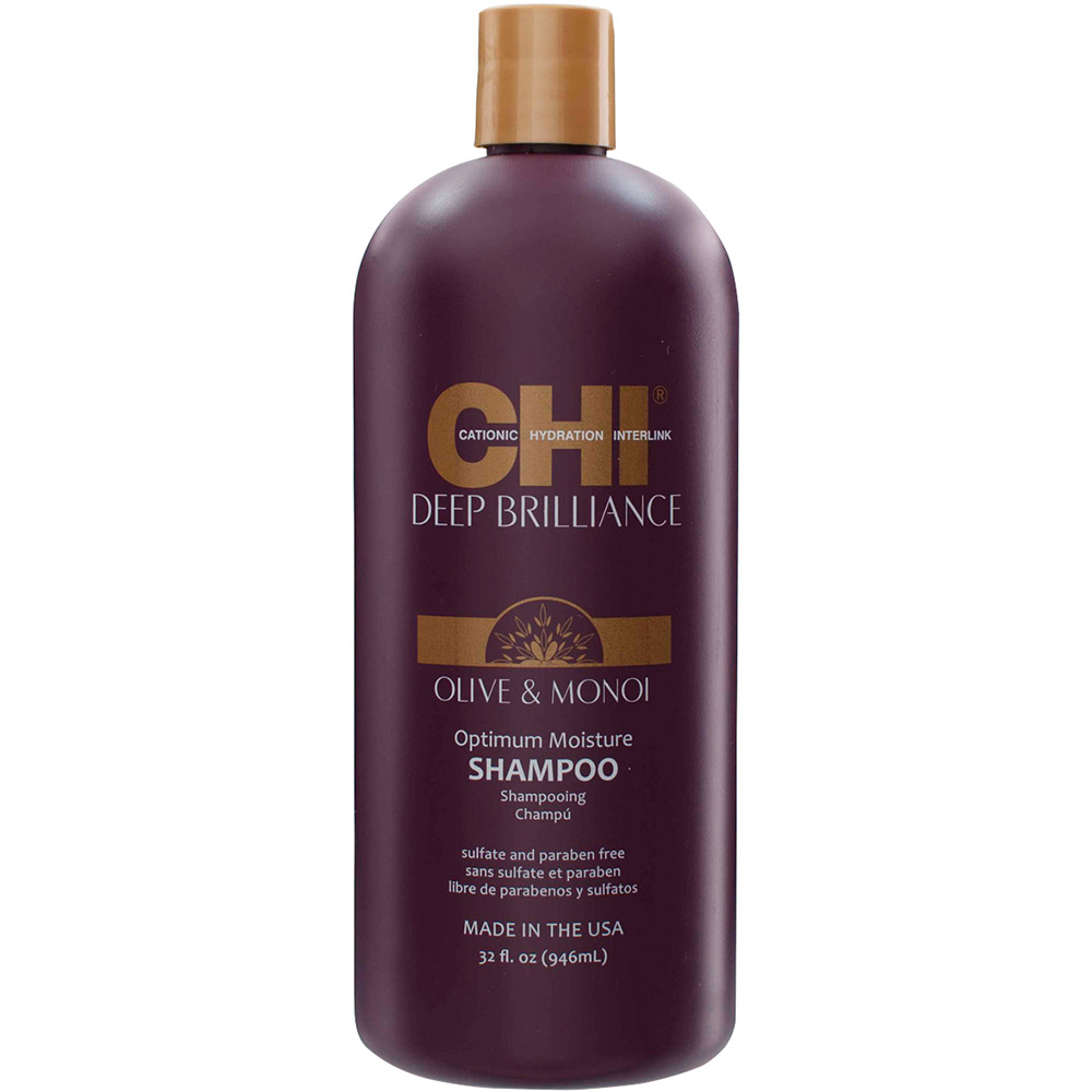 Шампунь CHI Deep Brilliance Olive & Monoi Optimum Moisture для поврежденных волос, 946 мл - фото 1