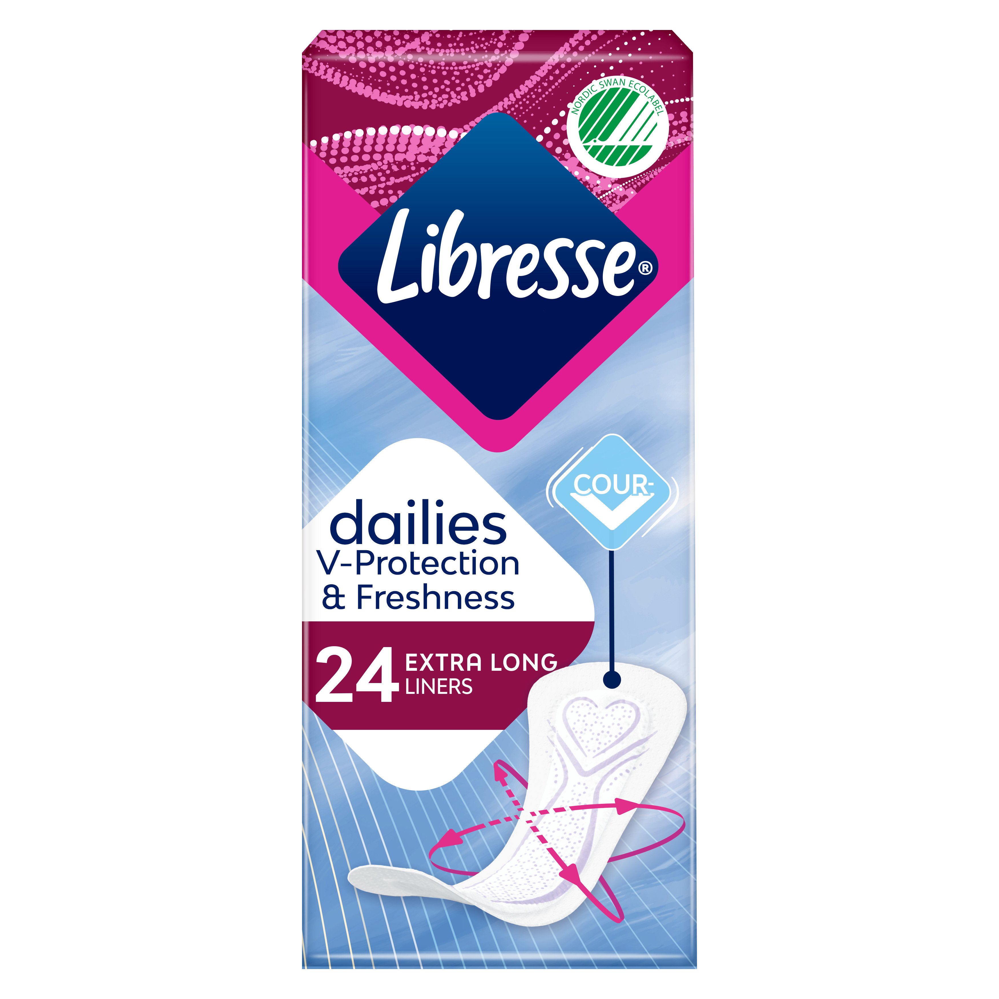 Photos - Menstrual Pads Libresse Щоденні прокладки  Dailies Fresh Extra Long Подовжені 24 шт. 