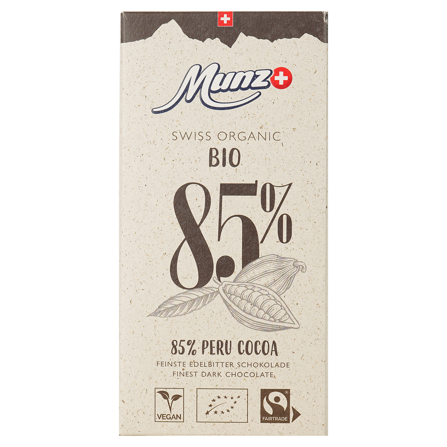 Шоколад черный Munz 85%, какао бобы из Перу, органик, 100 г (873298) - фото 1