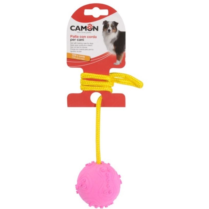 Іграшка для собак Camon м'яч з мотузкою, 45 см, в асортименті - фото 3
