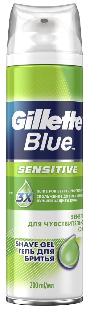 Гель для гоління Gillette Blue, для чутливої шкіри, 200 мл - фото 1