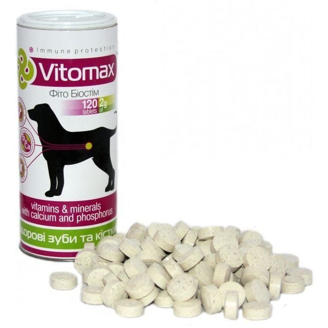 Витамины Vitomax здоровые зубы и кости для собак, 120 таблеток - фото 2