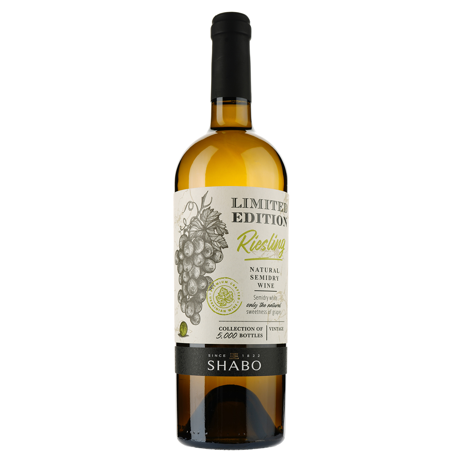 Вино Shabo Limited Edition Рислинг, белое, полусухое, 10,5%, 0,75 л - фото 1