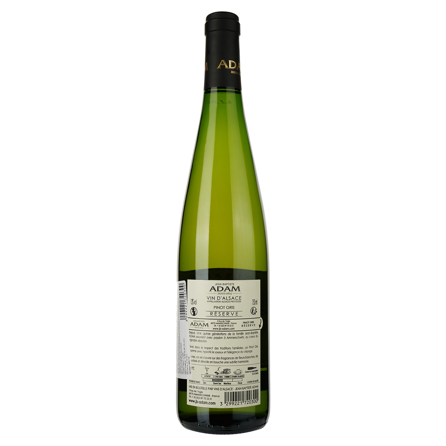 Вино Jean-Baptiste Adam Pinot Gris Réserve белое полусухое 0.75 л - фото 2