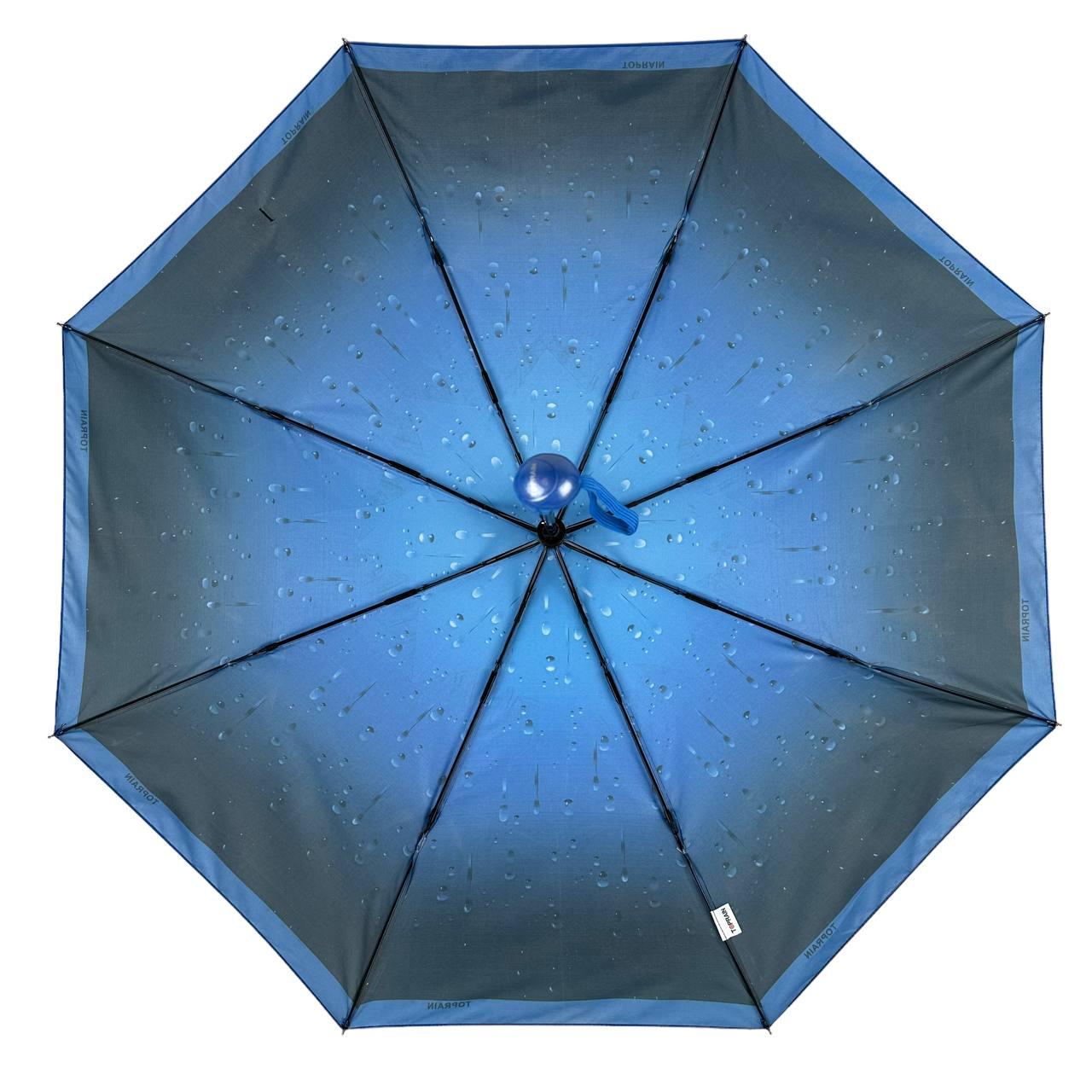 Женский складной зонтик полуавтомат Toprain 98 см синий - фото 4
