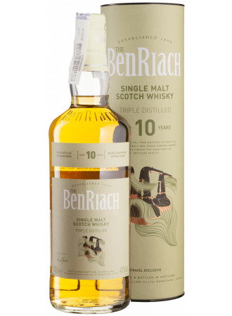 Віскі BenRiach Triple Distilled Single Malt Scotch Whisky 43% 0.7 л в тубусі - фото 1