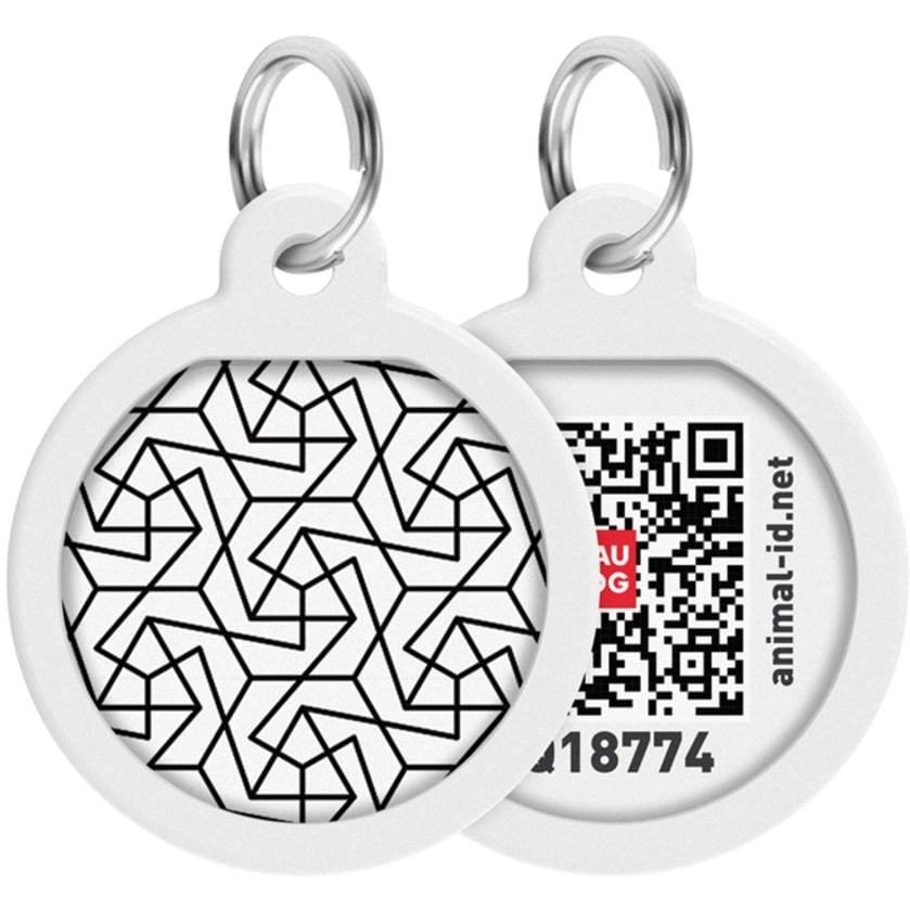 Адресник для собак и кошек Waudog Smart ID с QR паспортом, Геометрия, S, диаметр 25 мм - фото 1