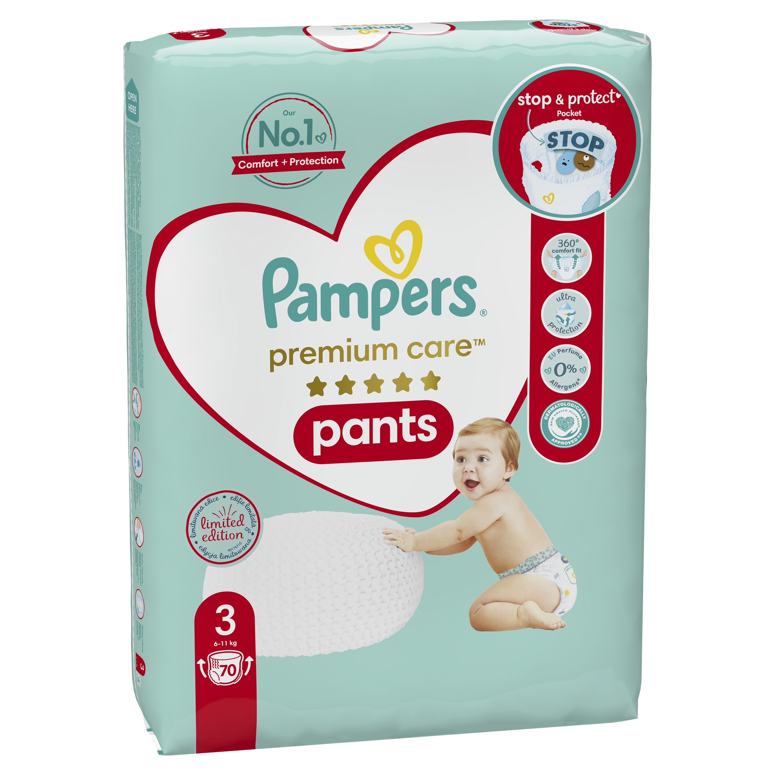 Подгузники-трусики Pampers Premium Care Pants 3 (6-11 кг) 70 шт. - фото 3