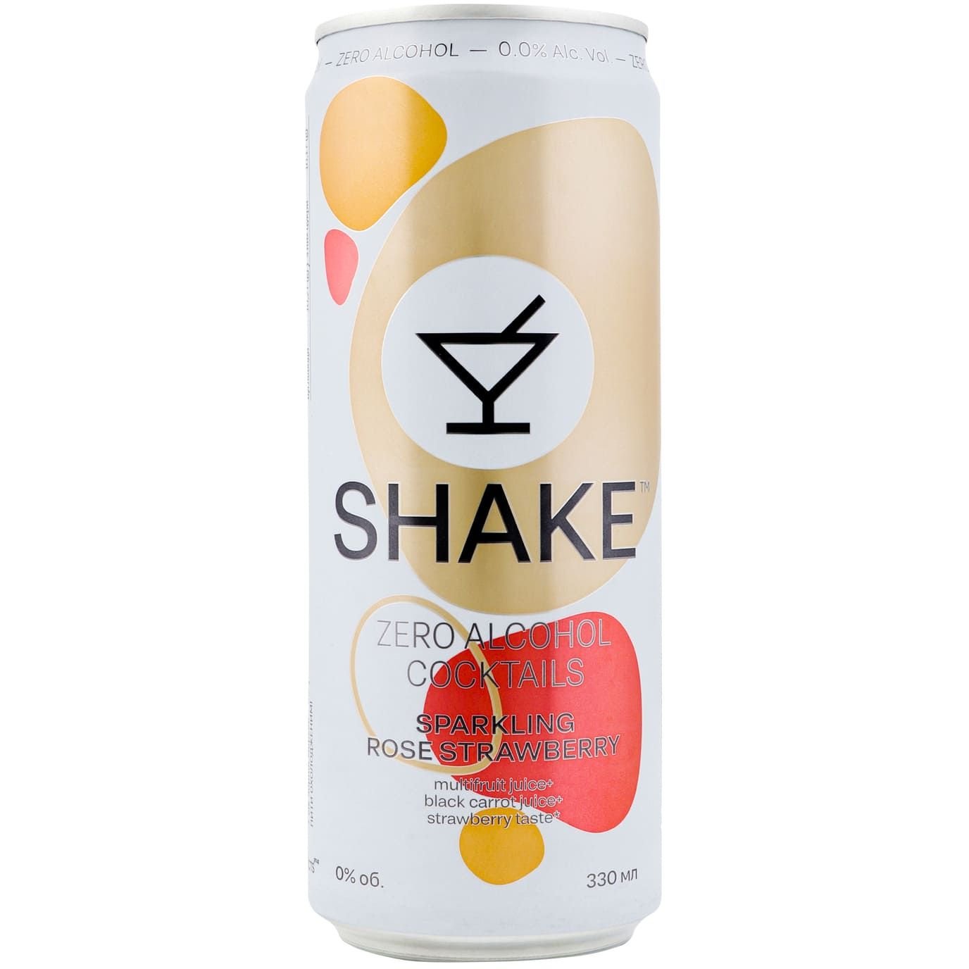 Напиток сокосодержащий Shake Sparkling Strawberry, безалкогольный, сильногазированный, ж/б, 0,33 л (907570) - фото 1