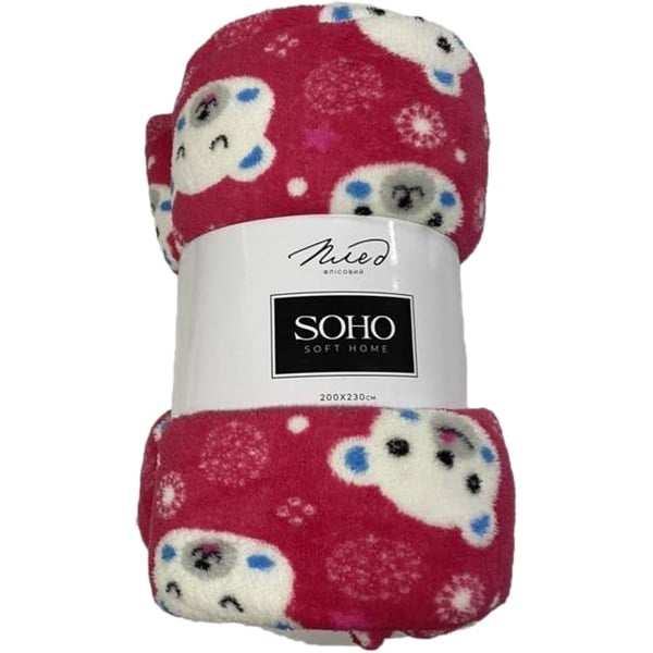 Текстиль для дома Soho Плед Bear face red, 200х230 см (1107К) - фото 1