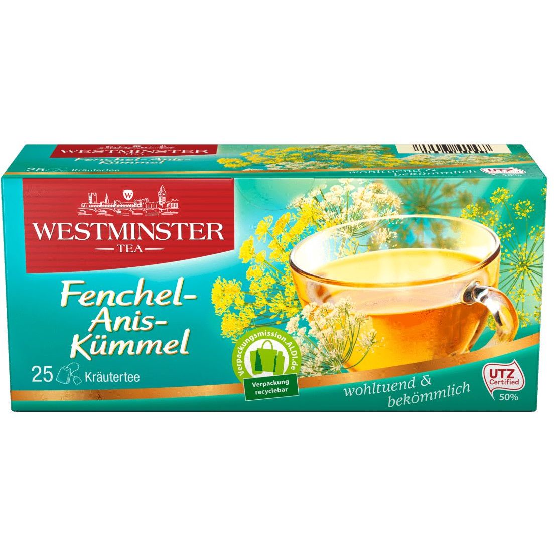 Чай травяной Westminster Фенхель, анис и тмин, 37.5 г (25 шт. х 1.5 г) (895450) - фото 1