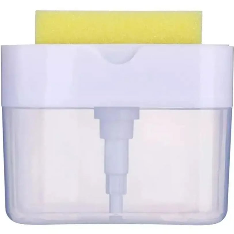 Дозатор для мийного засобу Supretto з губкою, білий (79540001) - фото 1