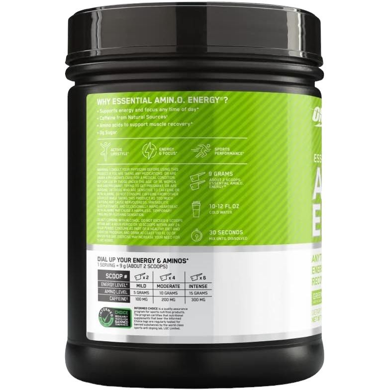 Аминокислотный комплекс Optimum Nutrition Essential Amino Energy Green Apple 585 г - фото 2