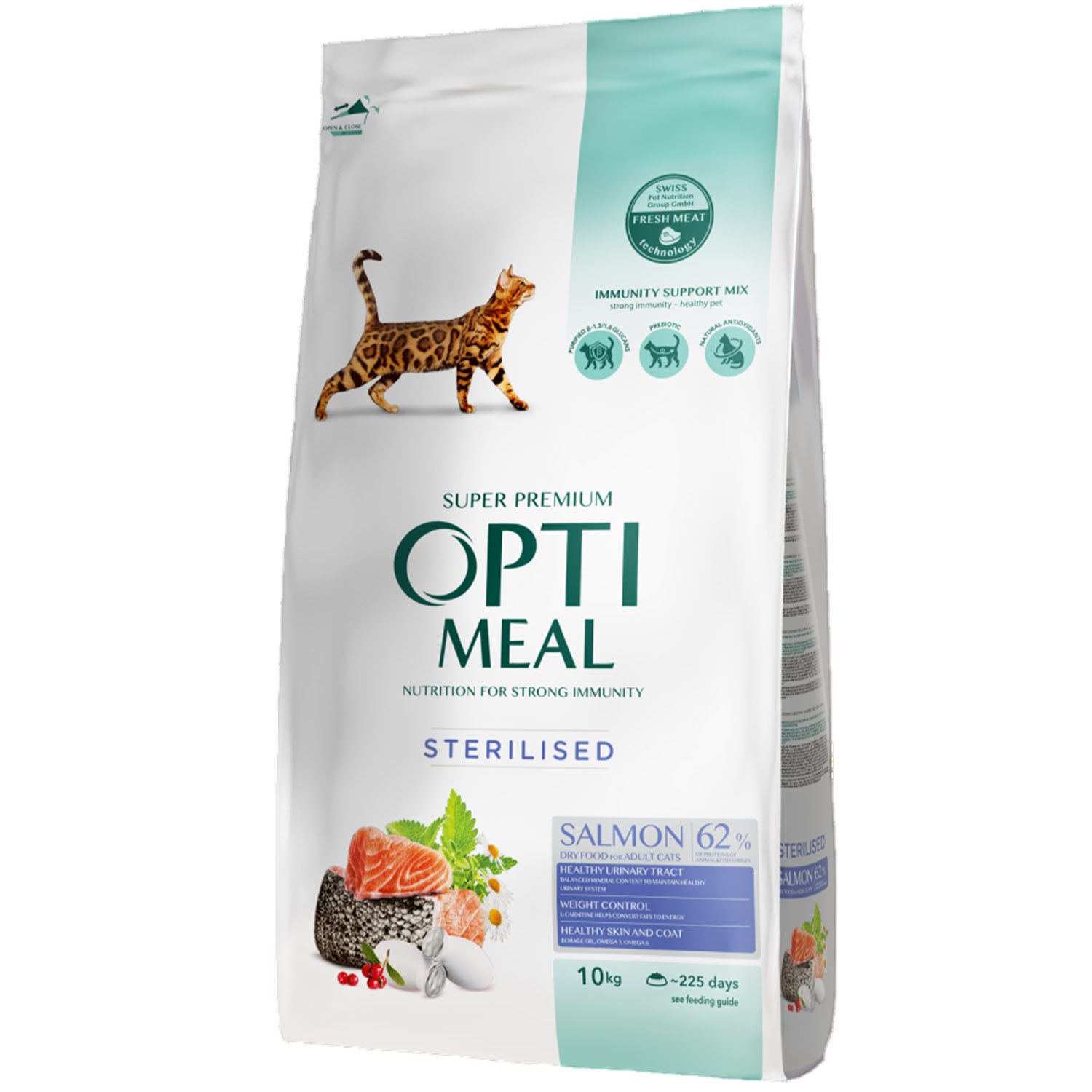 Сухой корм Optimeal для стерилизованных кошек и кастрированных котов с лососем 10 кг - фото 1