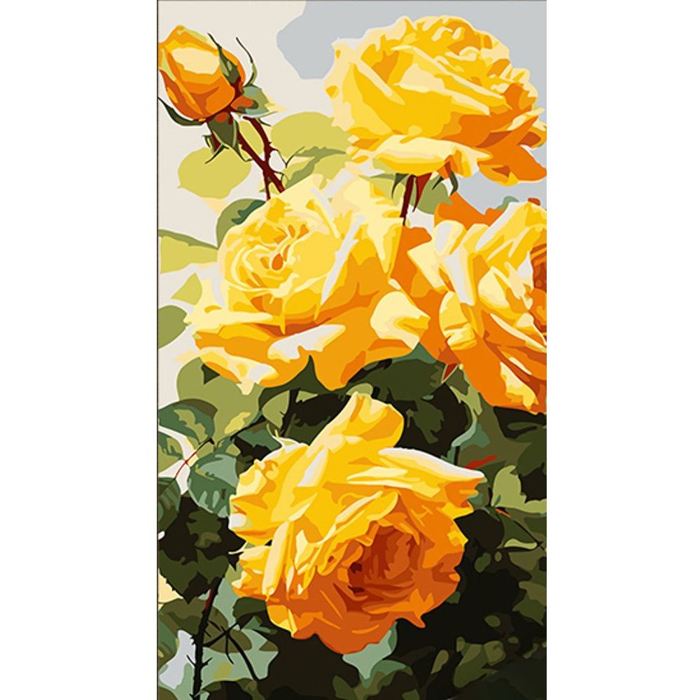 Набор для росписи по номерам Strateg Желтые розы 50х25 см (WW216) - фото 1