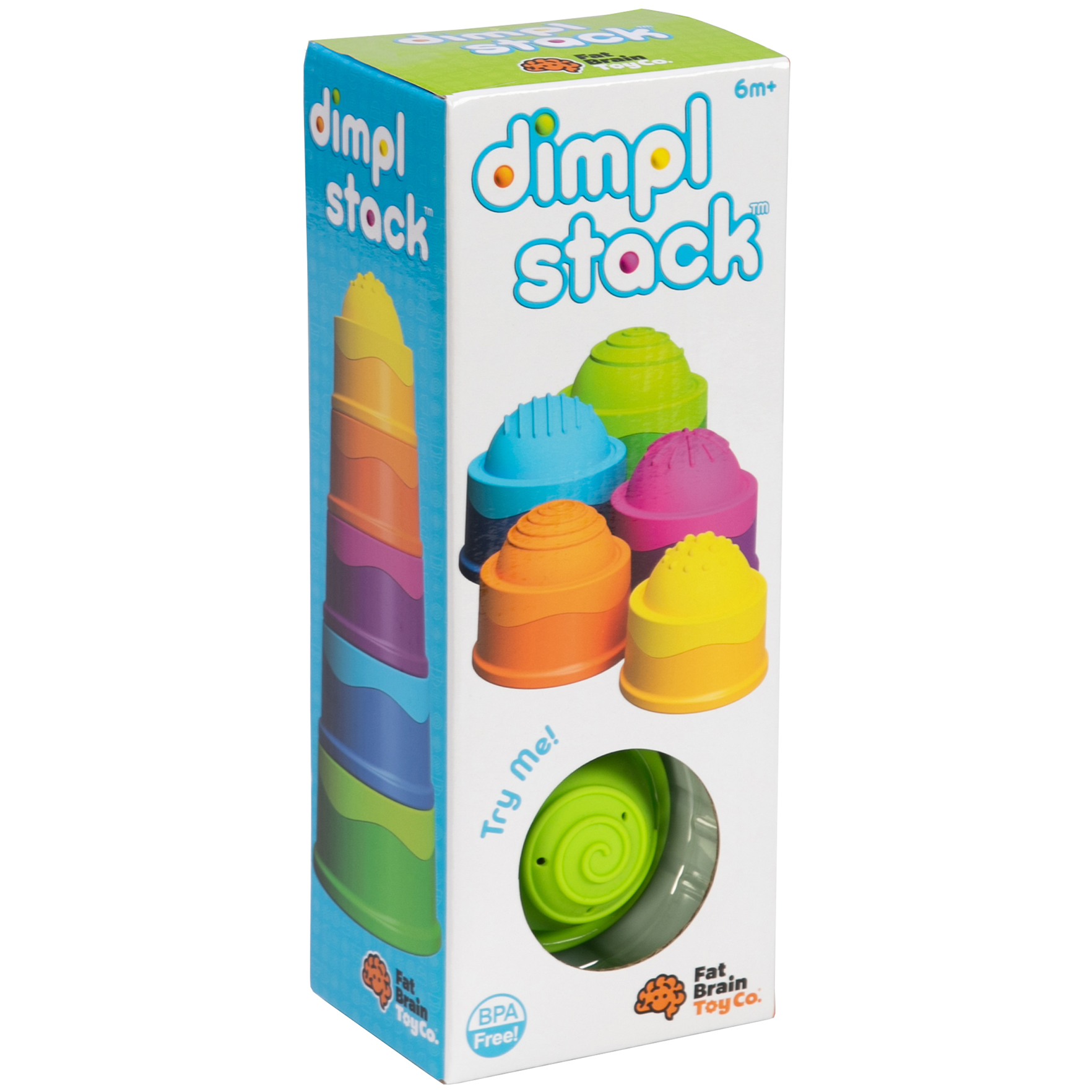 Пірамідка тактильна Fat Brain Toys dimpl stack Чашки (F293ML) - фото 7