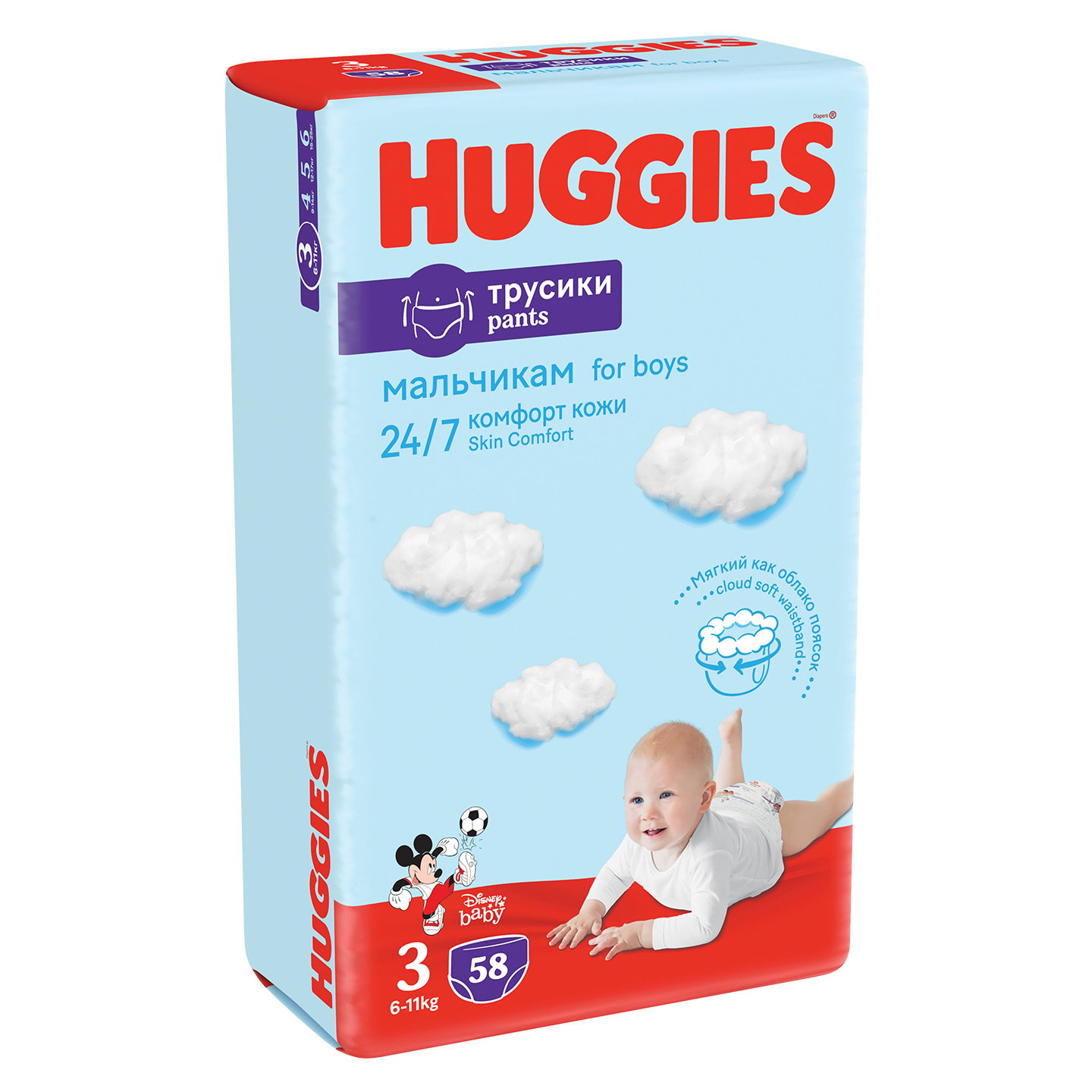 Подгузники-трусики для мальчиков Huggies Pants 3 (6-11 кг), 58 шт. - фото 2