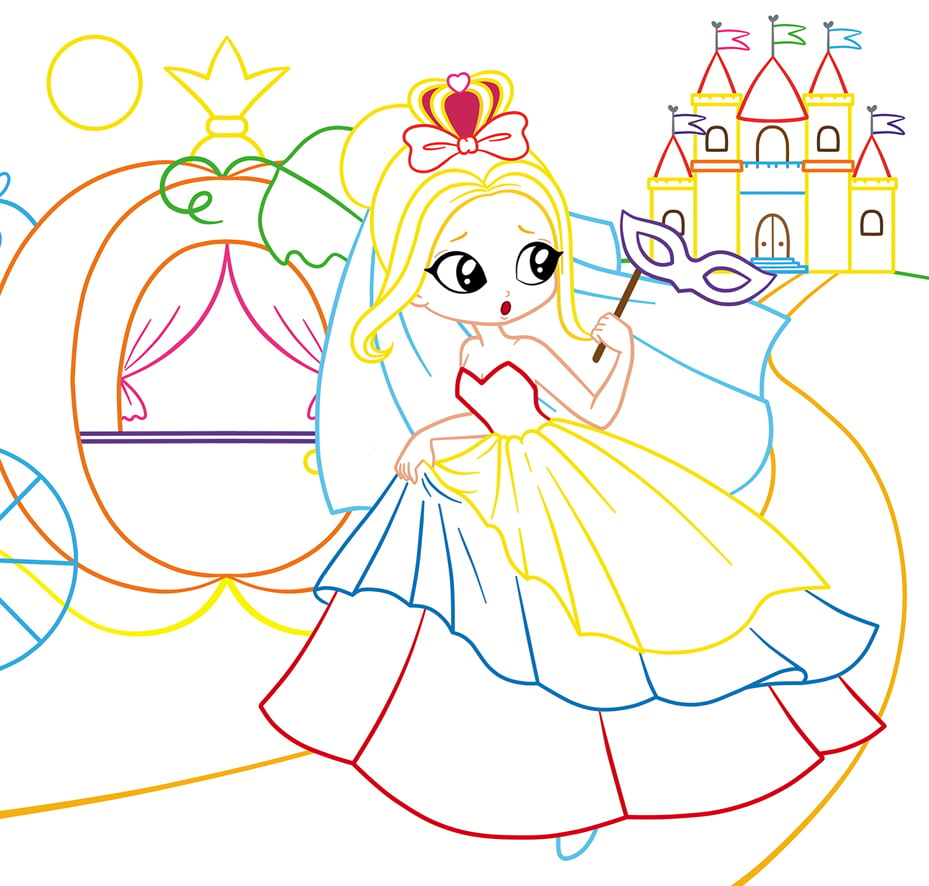 Чарівна розмальовка Кристал Бук Принцеси, із секретом, 8 сторінок (F00027795) - фото 2