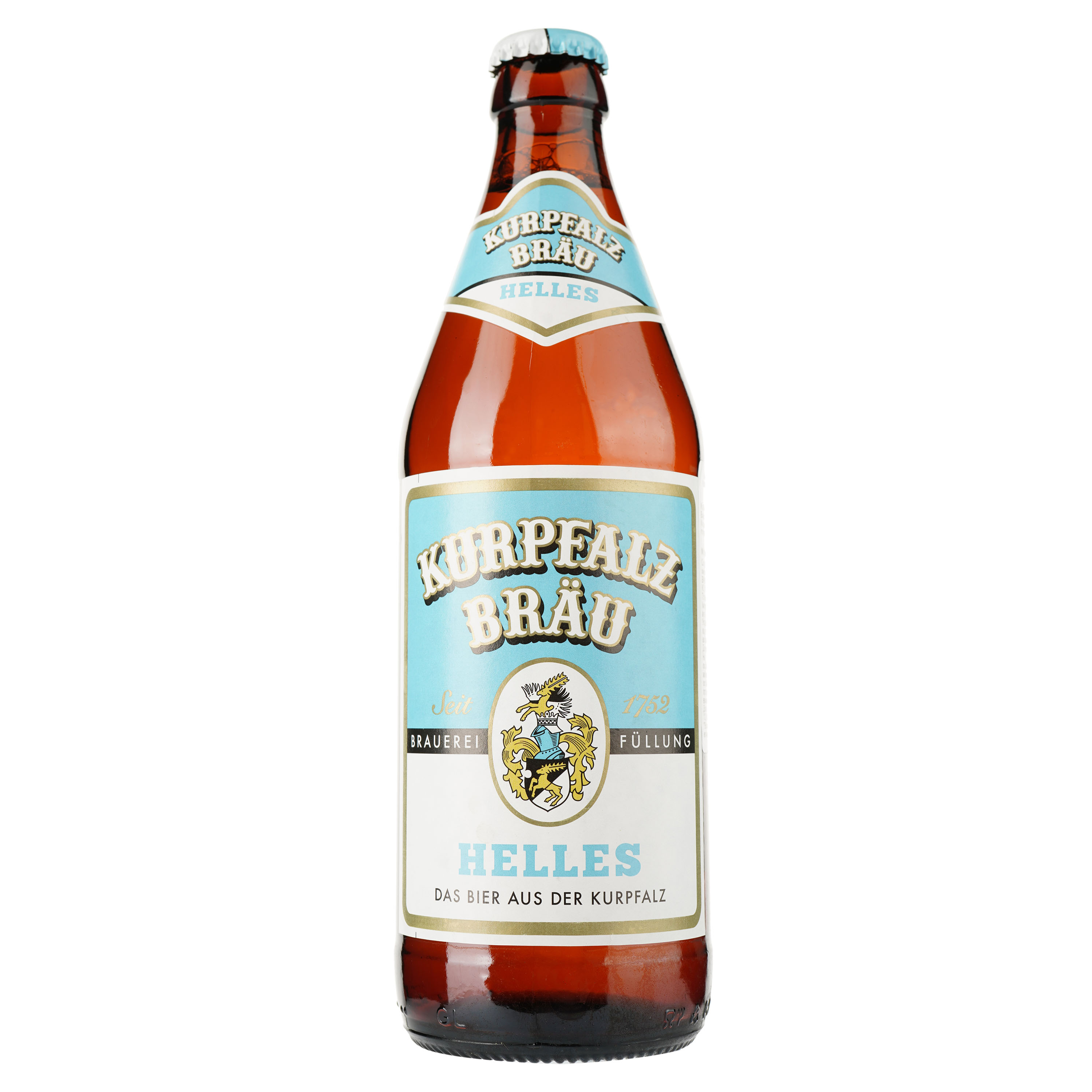 Пиво Kurpfalz Brau Helles світле, 5,2%, 0,5 л (803974) - фото 1