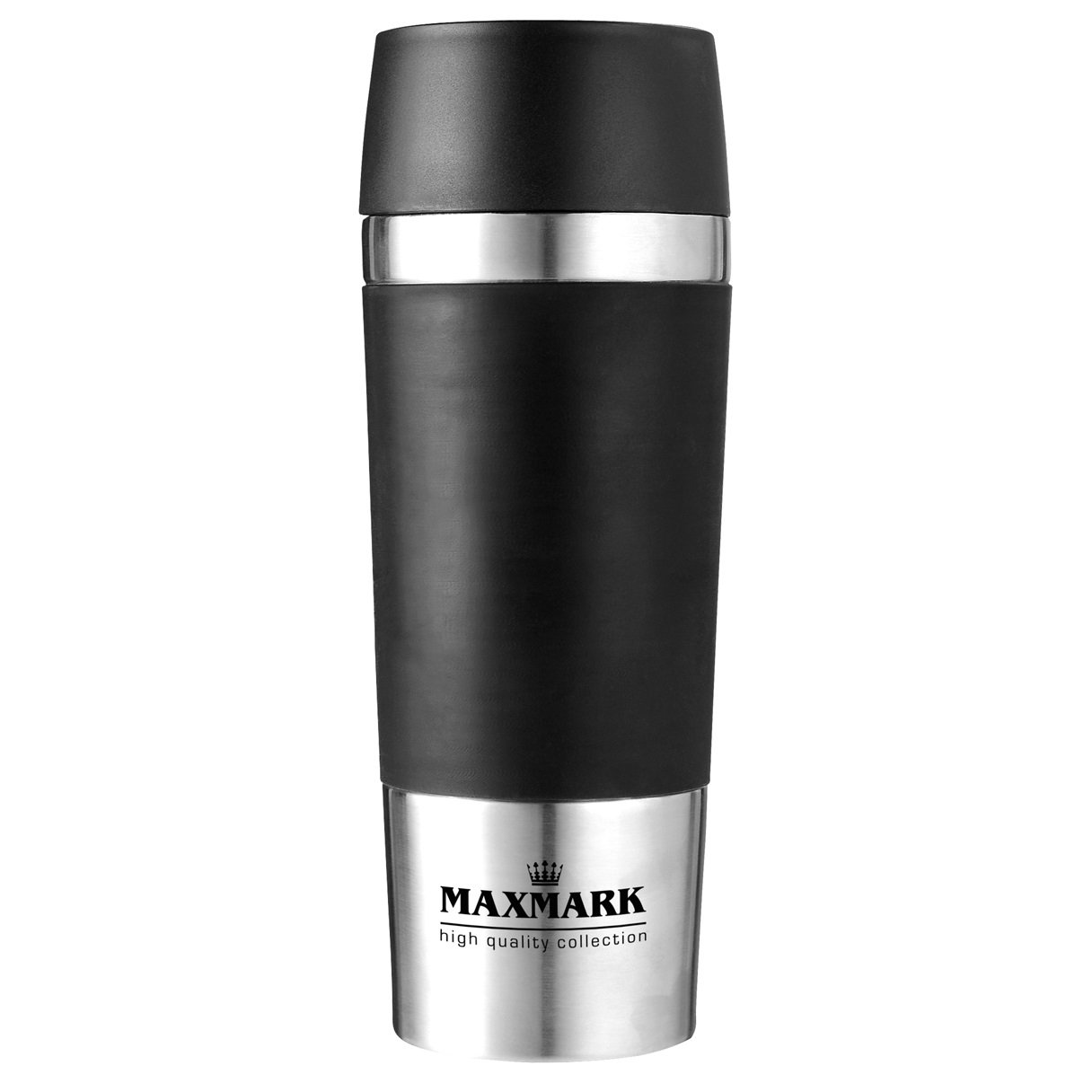 Термокухоль Maxmark, 450 мл, металік із чорним (MK-CUP4450BK) - фото 1