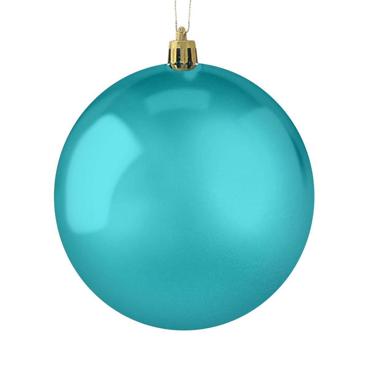 Рождественский шар 8 см бирюзовый 6 шт. (681-055) - фото 1