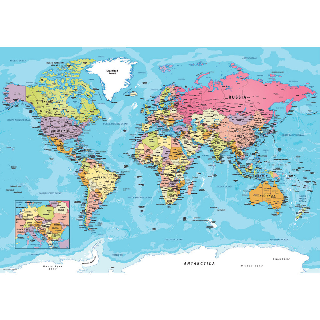 Пазл EuroGraphics Карта мира, подарочная коробка 550 элементов (8551-5863) - фото 2