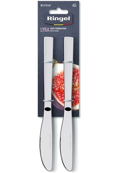Фото - Набір приладдя RiNGEL Набір столових ножів  Lyra, 6 штук  (6375314)