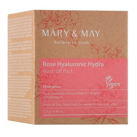 Зволожувальна глиняна маска Mary&May Rose Hyaluronic Hydra Wash off Pack 125 г (BT19972) - фото 3