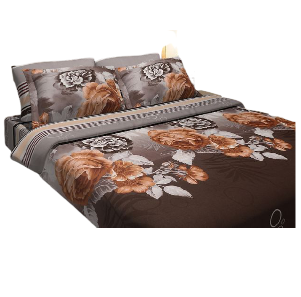 Комплект постельного белья Lotus Top Dreams Карамель, двуспальное, коричневый, 3 единицы (2719) - фото 1
