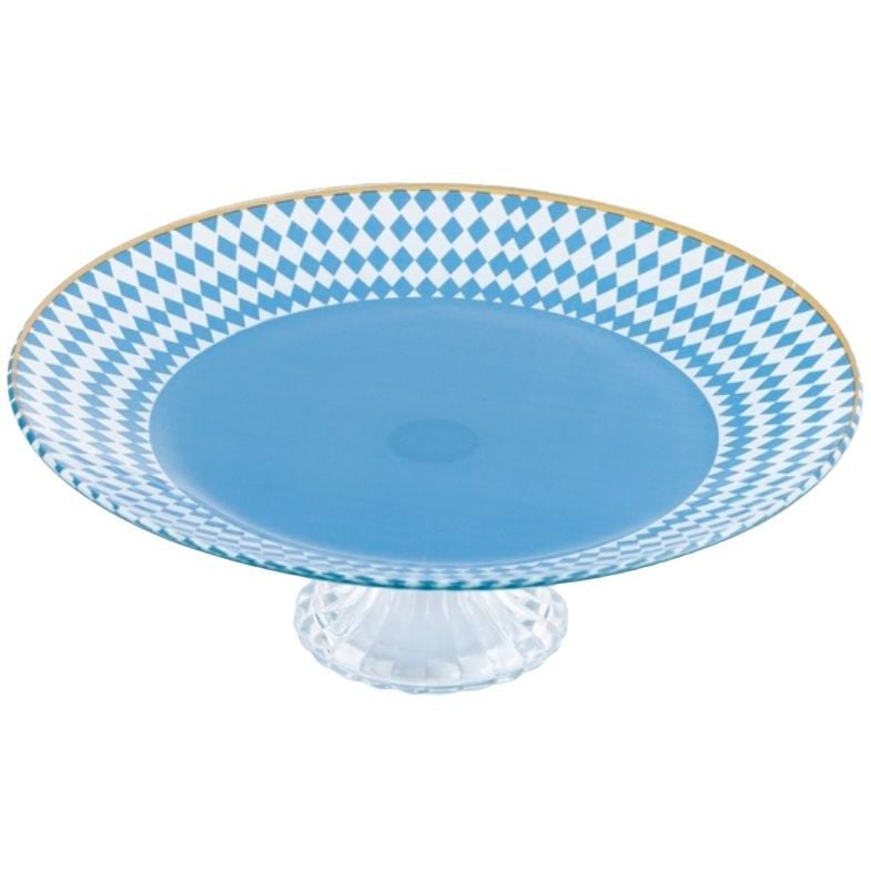 Фото - Інший столовий посуд VIVA Тортівниця  Domino 25 см блакитна  (B300010)