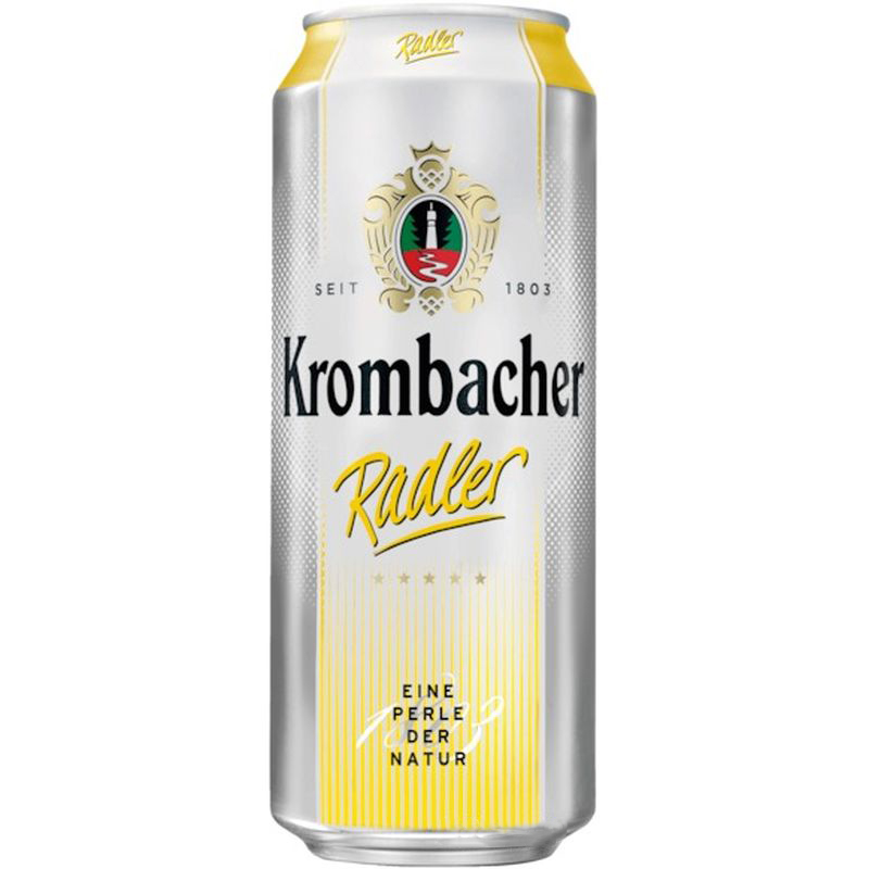 Пиво Krombacher Radler с лимонным лимонадом 2.5% 0.5 л ж/б - фото 1
