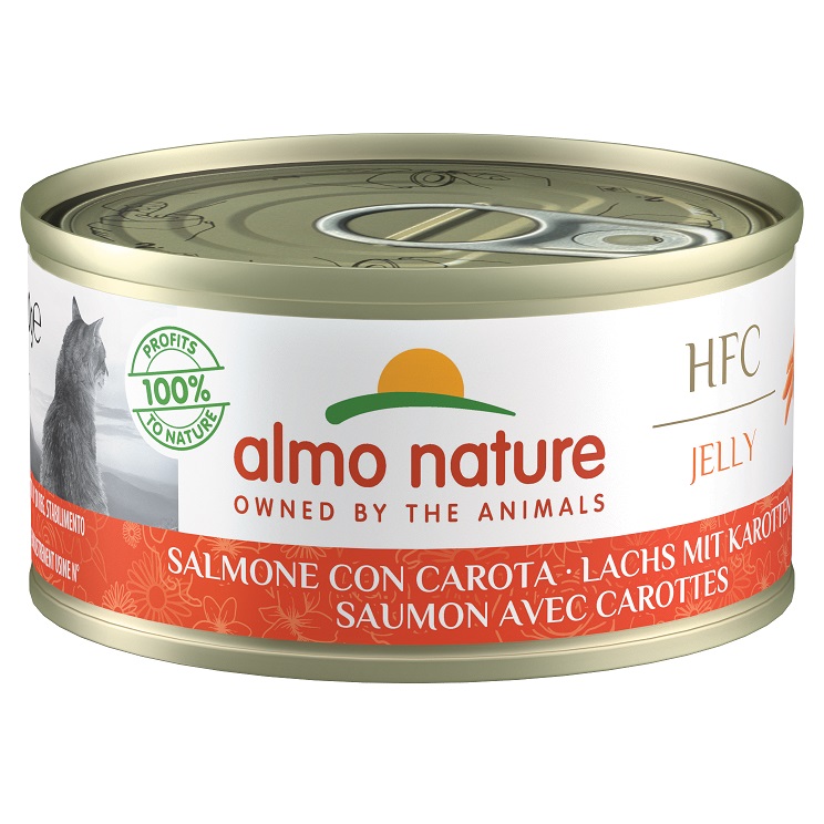 Вологий корм для котів Almo Nature HFC Cat Jelly, з лососем та морквою, 70 г (5032H) - фото 1