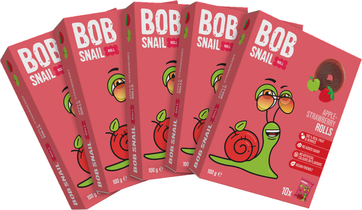 Набір фруктових цукерок Bob Snail Яблучно-Полуничні (5 шт. х 100 г) - фото 2