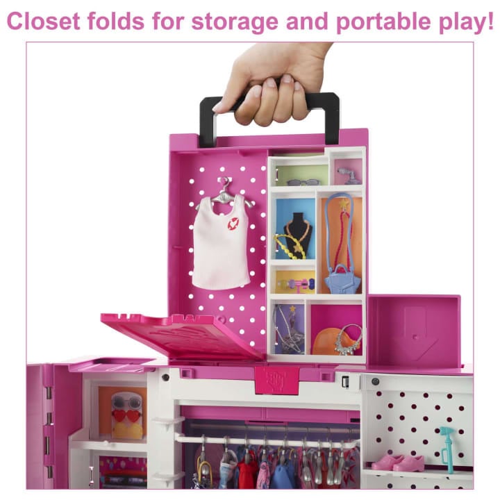 Двухэтажный шкаф мечты Barbie с куклой, 30 предметов (HGX57) - фото 3