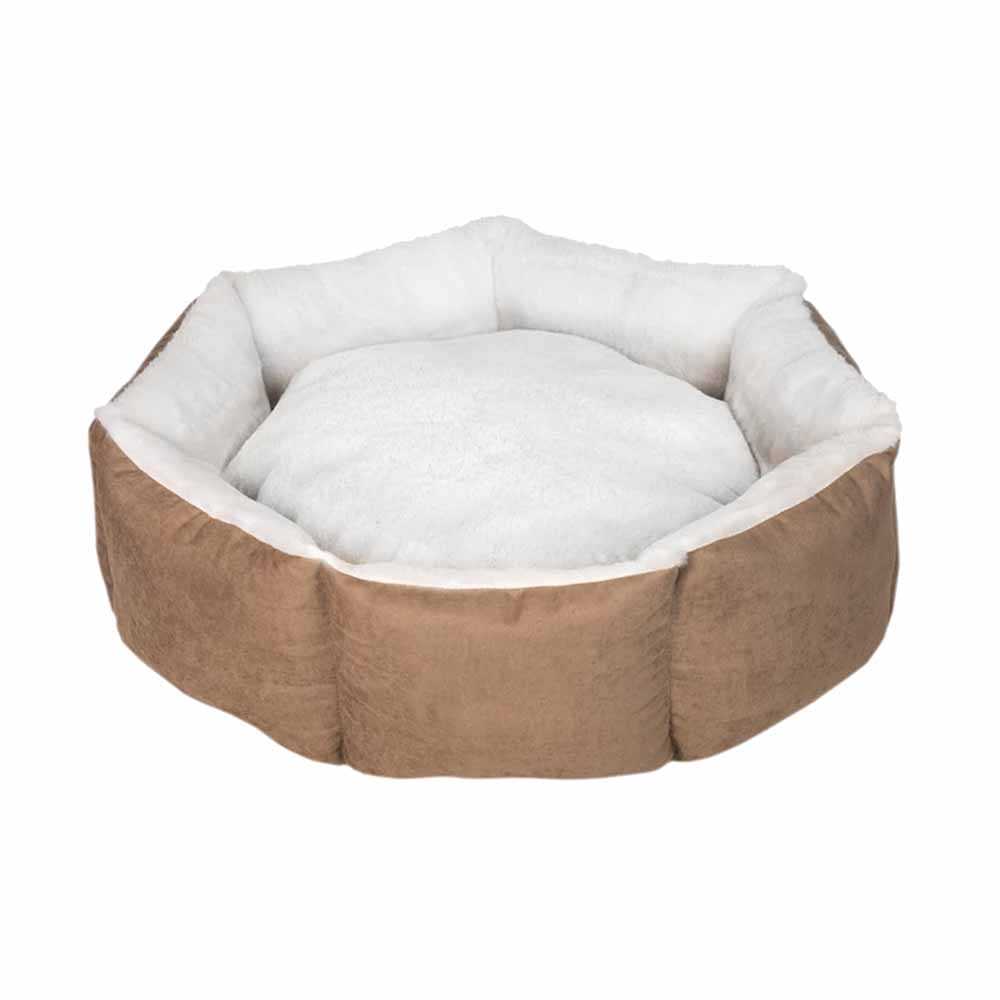 Лежак для тварин Milord Cupcake, круглий, коричневий з сірим, розмір XL (VR01//3305) - фото 1
