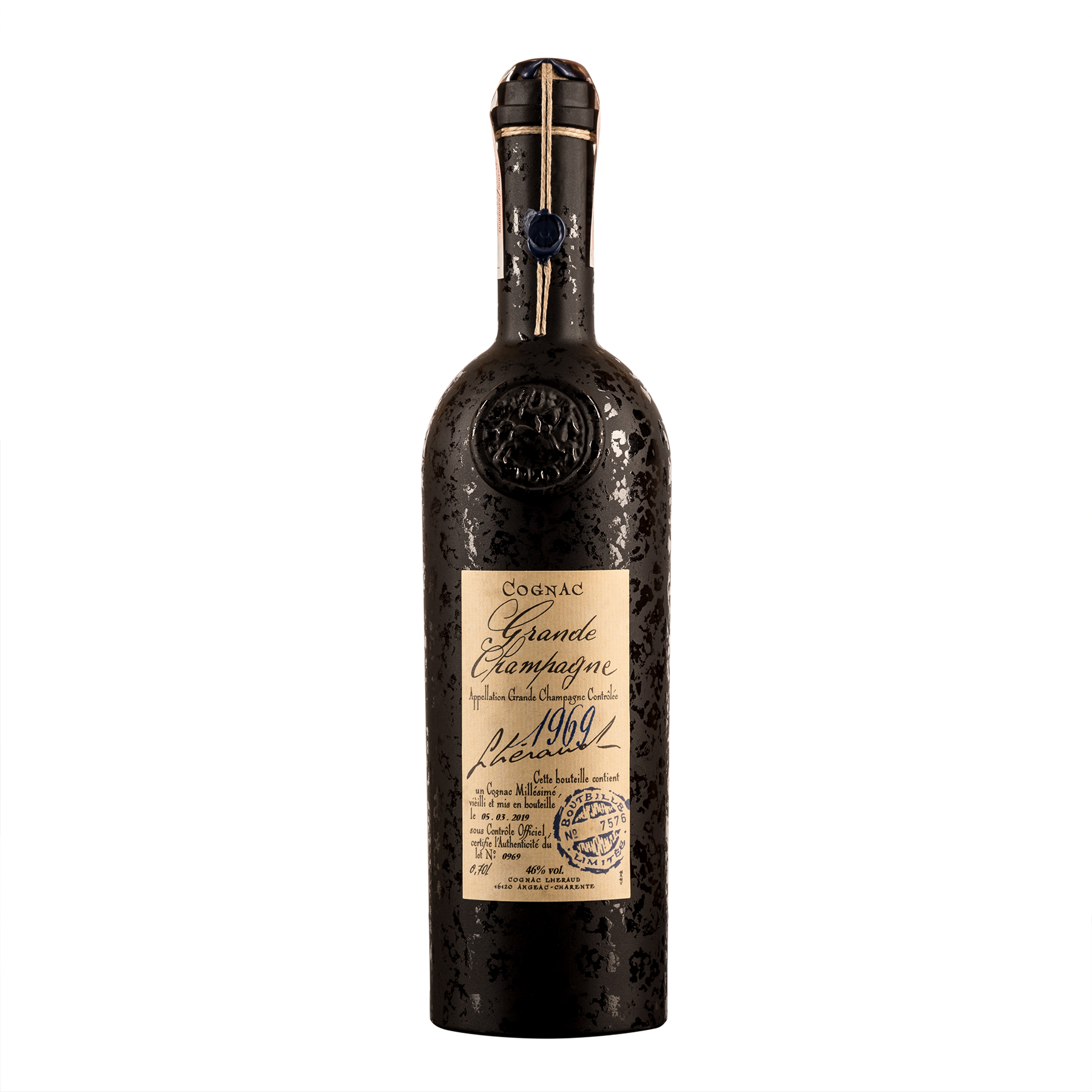 Коньяк Lheraud 1969 Grande Champagne, у дерев'яній коробці, 46%, 0,7 л - фото 2
