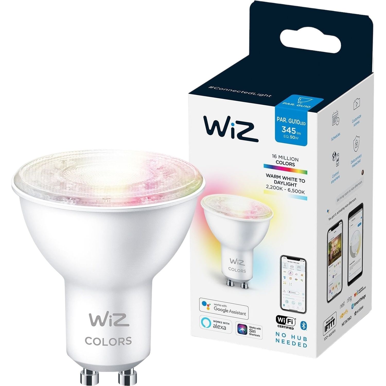 Лампа WiZ LED GU10 Wi-Fi розумна 4.7 Вт 2200-6500 K 345 ЛМ RGB (929002448402) - фото 1